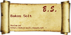 Bakos Solt névjegykártya